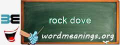 WordMeaning blackboard for rock dove